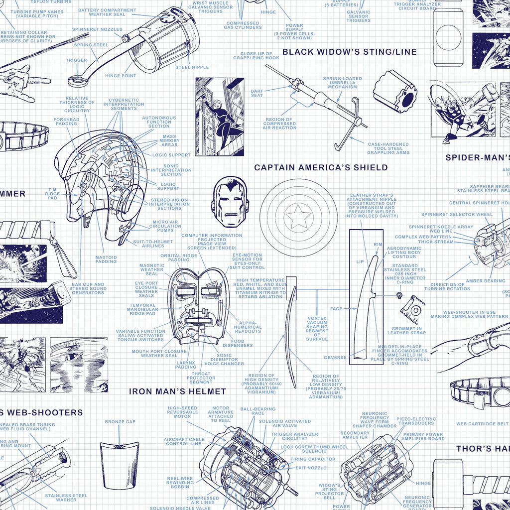 York Marvels Heroes Schematics Blue Wallpaper