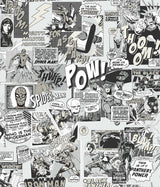 York Marvel Comics Pow! Black/White Wallpaper