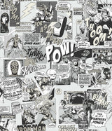 York Marvel Comics Pow! Black/White Wallpaper