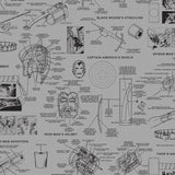 York Marvels Heroes Schematics Gray/Black Wallpaper