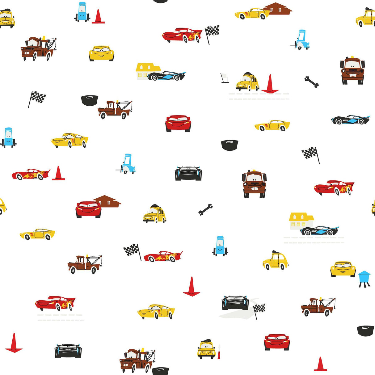York Disney and Pixar Cars Racing Spot White Wallpaper