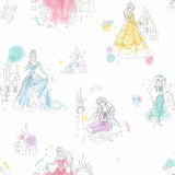 York Disney Princess Pretty Elegant White Wallpaper