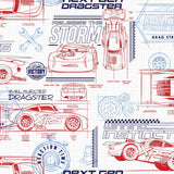 York Disney and Pixar Cars Schematic Red Wallpaper