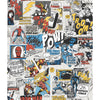 York Marvel Comics Pow! Black/Blue/Red Wallpaper