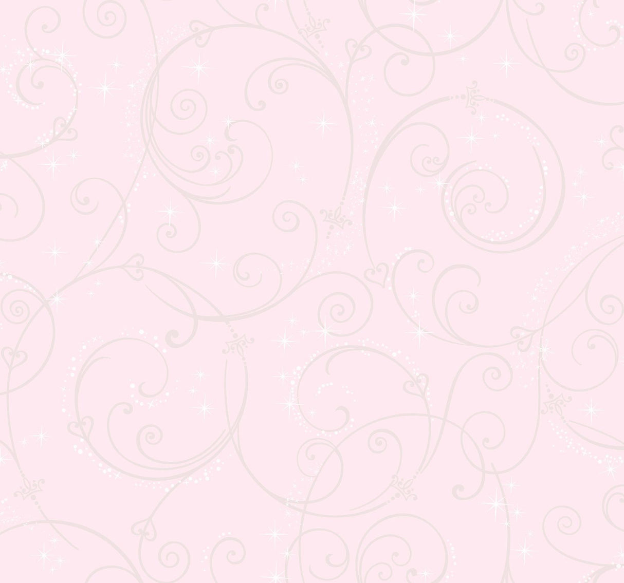 York Disney Princess Perfect Scroll Pink/ Glitter Wallpaper