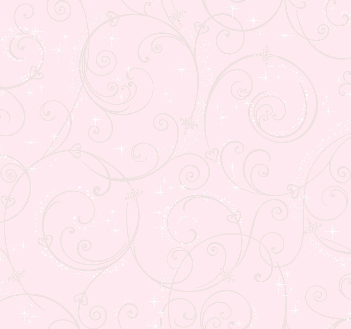 York Disney Princess Perfect Scroll Pink/ Glitter Wallpaper