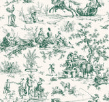 York Seasons Toile Dark Green Wallpaper