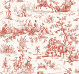 York Seasons Toile Red Wallpaper