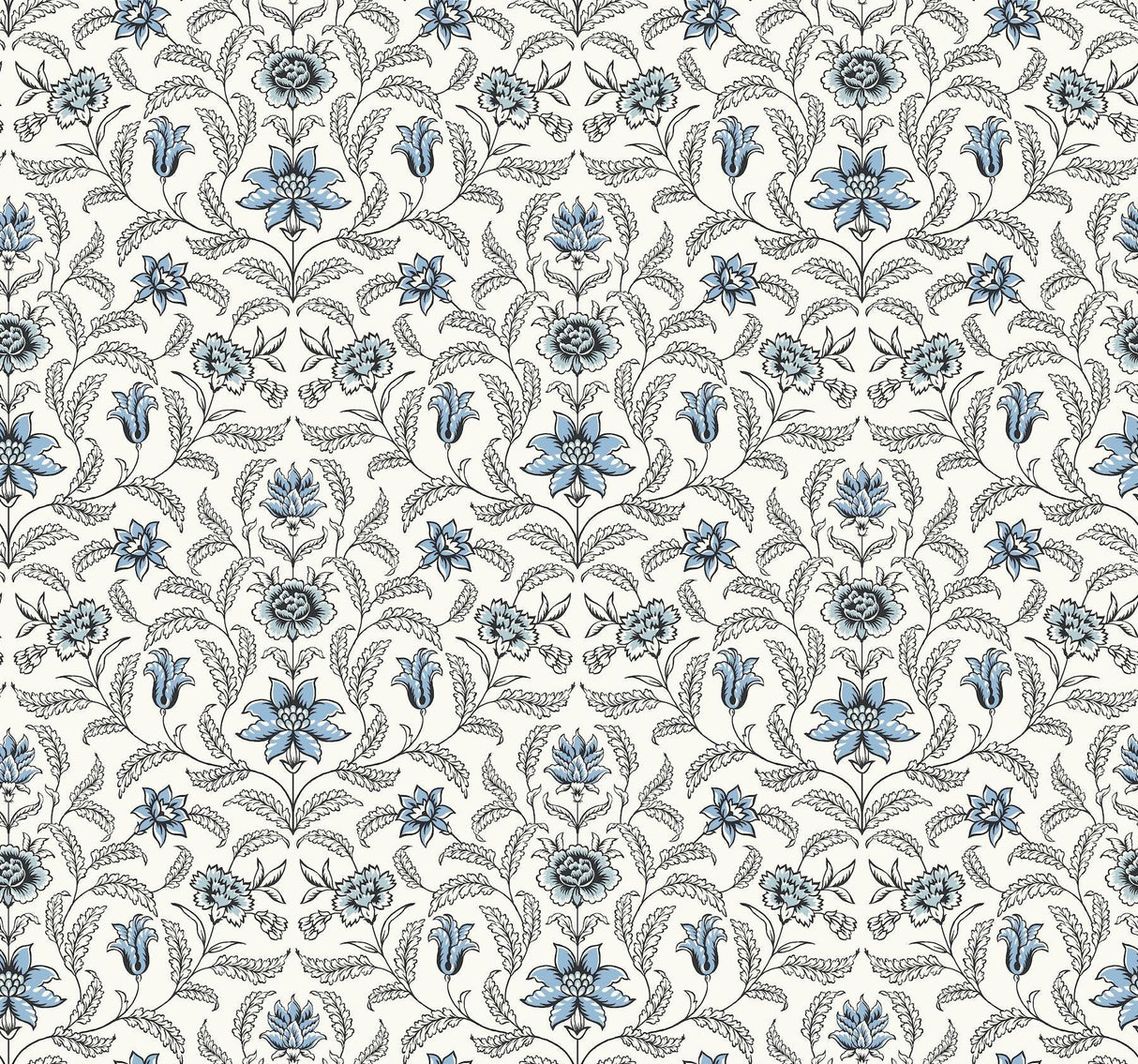 York Vintage Blooms Blue Wallpaper