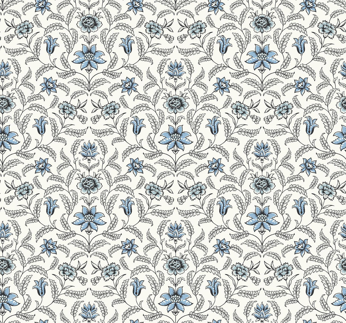 York Vintage Blooms Blue Wallpaper