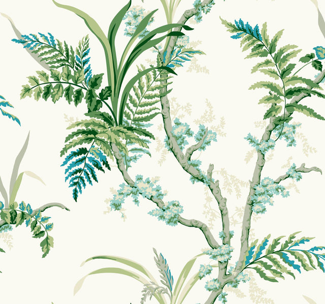 York Enchanted Fern Blue/Green Wallpaper