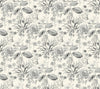 York Midsummer Floral Gray Wallpaper