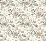 York Midsummer Floral Beige/Green Wallpaper