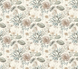 York Midsummer Floral Beige/Green Wallpaper