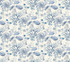 York Midsummer Floral Blue Wallpaper
