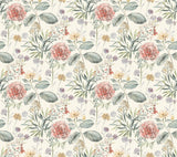 York Midsummer Floral Coral Wallpaper