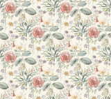 York Midsummer Floral Coral Wallpaper