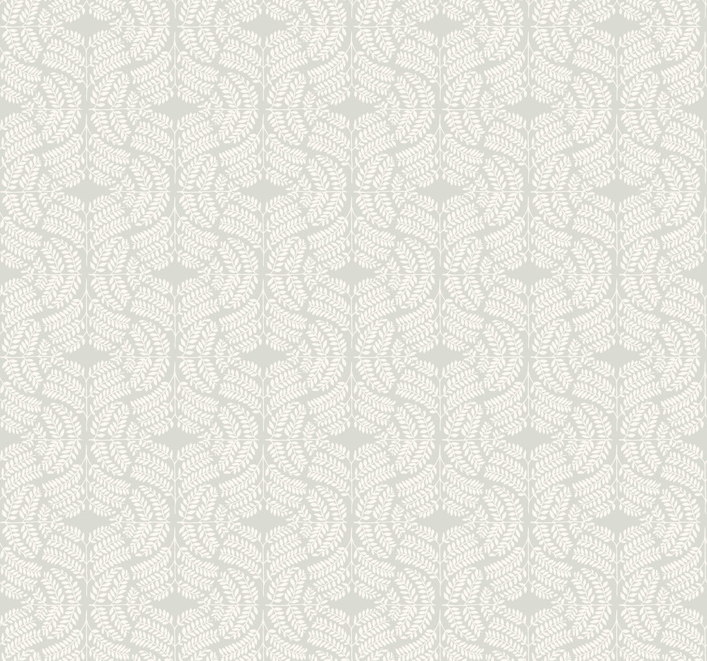 York Fern Tile Light Gray Wallpaper