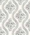 Magnolia Home Coverlet Floral Removable Black/Off White Wallpaper