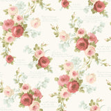 Magnolia Home Heirloom Rose Removable pink/blue Wallpaper