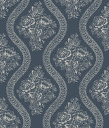 Magnolia Home Coverlet Floral Removable gray/blue Wallpaper