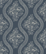 Magnolia Home Coverlet Floral Removable gray/blue Wallpaper