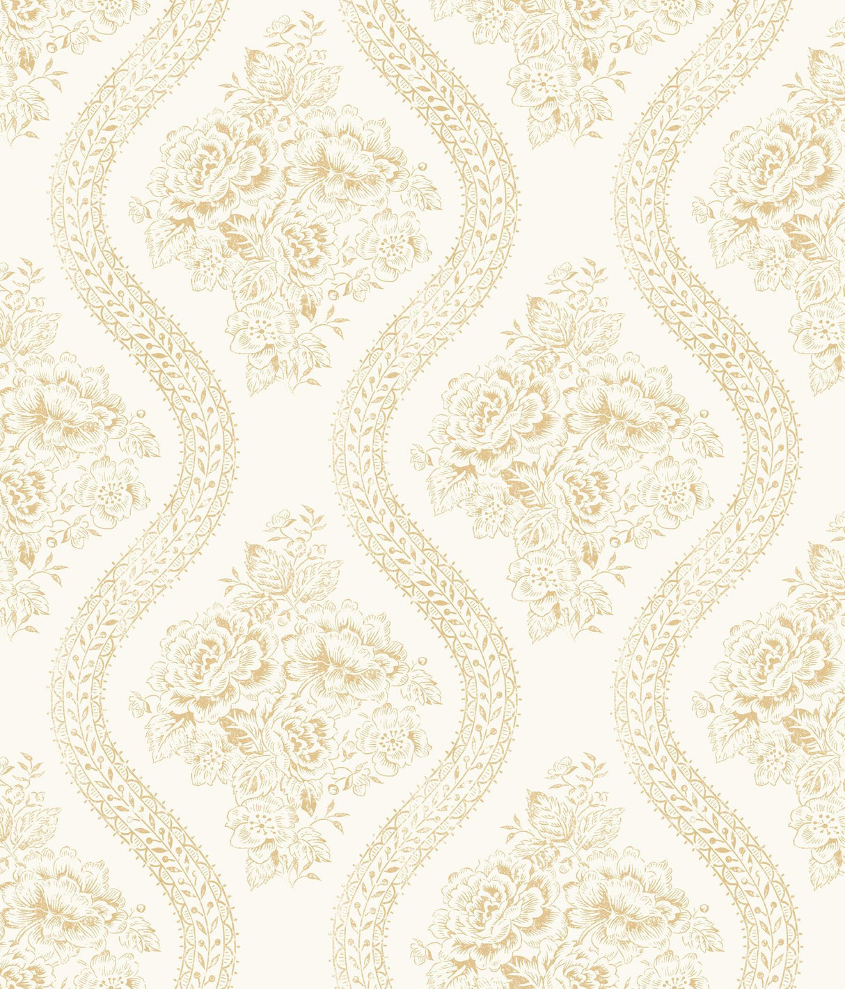 Magnolia Home Coverlet Floral Removable yellow/off white Wallpaper