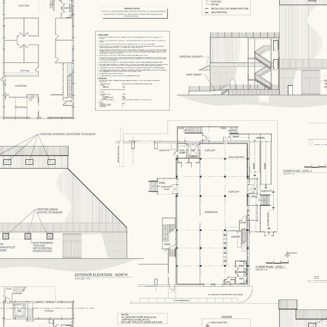 Magnolia Home The Market Removable white/black Wallpaper