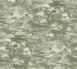 Magnolia Home Homestead Removable green /off white Wallpaper