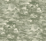 Magnolia Home Homestead Removable green /off white Wallpaper