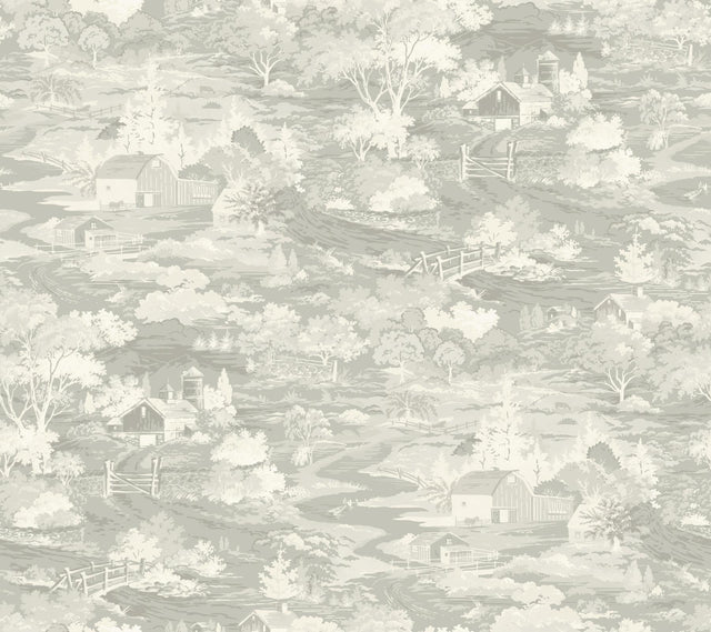Magnolia Home Homestead Removable gray/off white Wallpaper