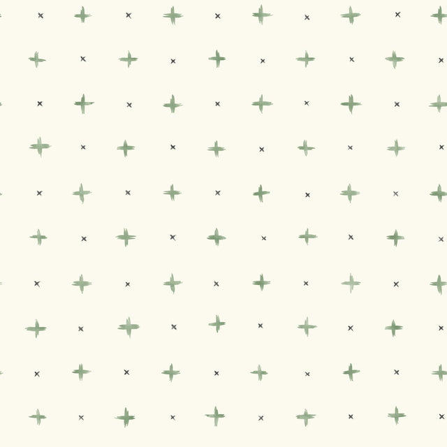 Magnolia Home Cross Stitch Green Wallpaper