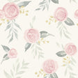 Magnolia Home Watercolor Roses Pink Wallpaper
