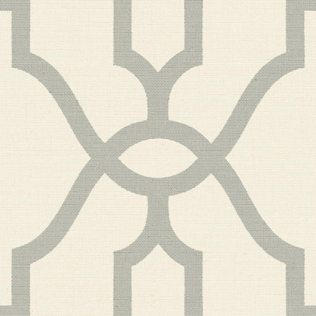 Magnolia Home Woven Trellis Quarry Grey on Cream Wallpaper