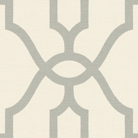 Magnolia Home Woven Trellis Quarry Grey on Cream Wallpaper