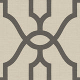 Magnolia Home Woven Trellis Charcoal on Khaki Wallpaper