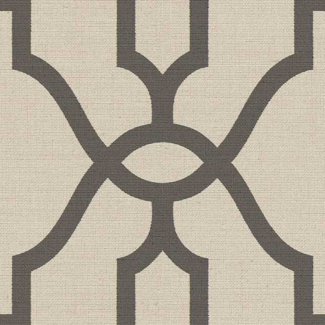 Magnolia Home Woven Trellis Charcoal on Khaki Wallpaper