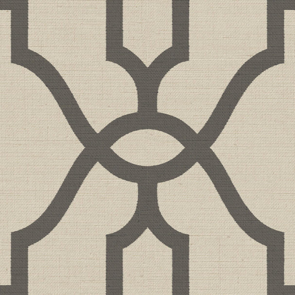 Magnolia Home Woven Trellis Charcoal on Khaki Wallpaper