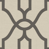 Magnolia Home Woven Trellis Charcoal on Khaki Wallpaper