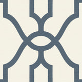 Magnolia Home Woven Trellis Federal Blue on White Wallpaper