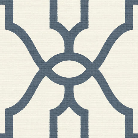 Magnolia Home Woven Trellis Federal Blue on White Wallpaper