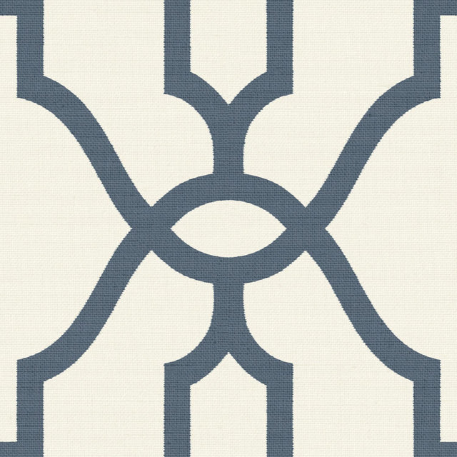 Magnolia Home Woven Trellis Federal Blue on White Wallpaper