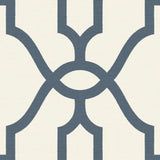 Magnolia Home Woven Trellis Federal Blue on White Wallpaper