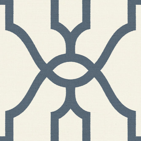 Magnolia Home Woven Trellis Federal Blue on White Wallpaper