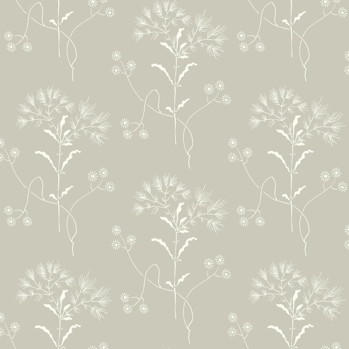 Magnolia Home Wildflower Cupola (Light Grey)/White Wallpaper