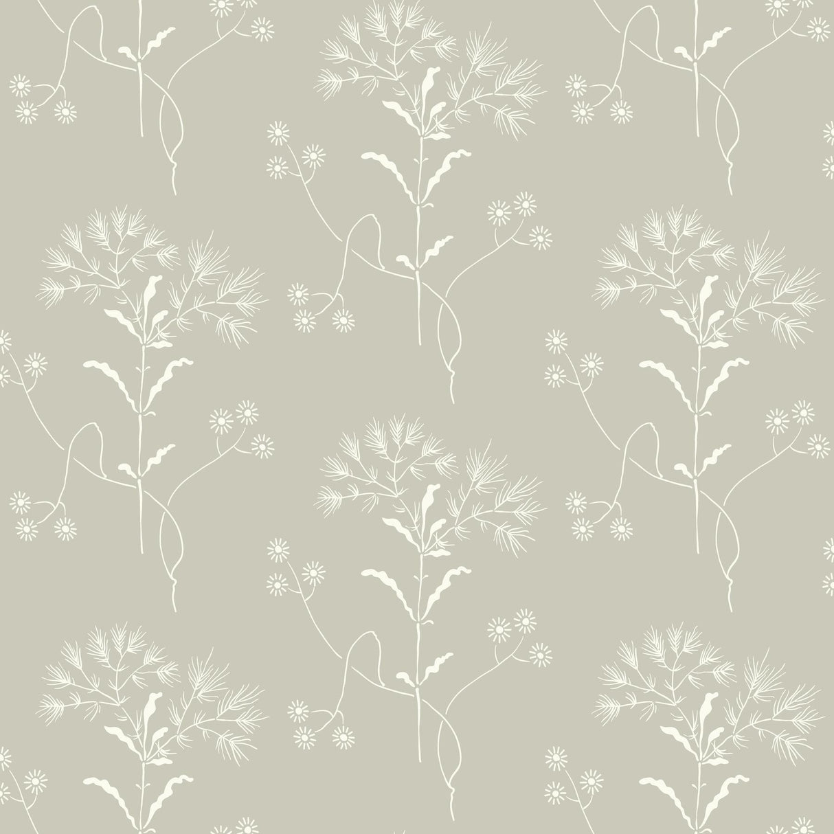 Magnolia Home Wildflower Cupola (Light Grey)/White Wallpaper