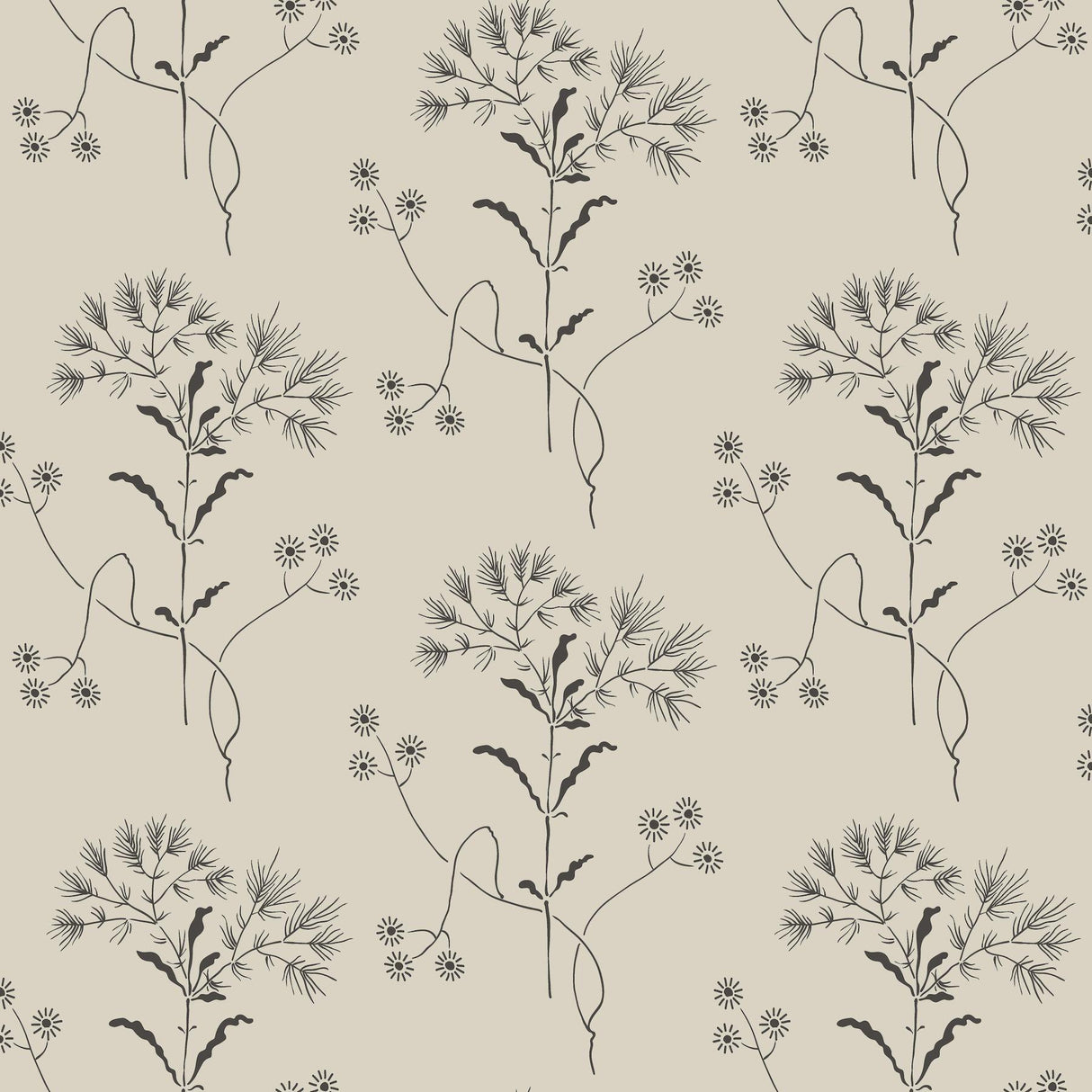 Magnolia Home Wildflower White/Gatherings (Taupe) Wallpaper