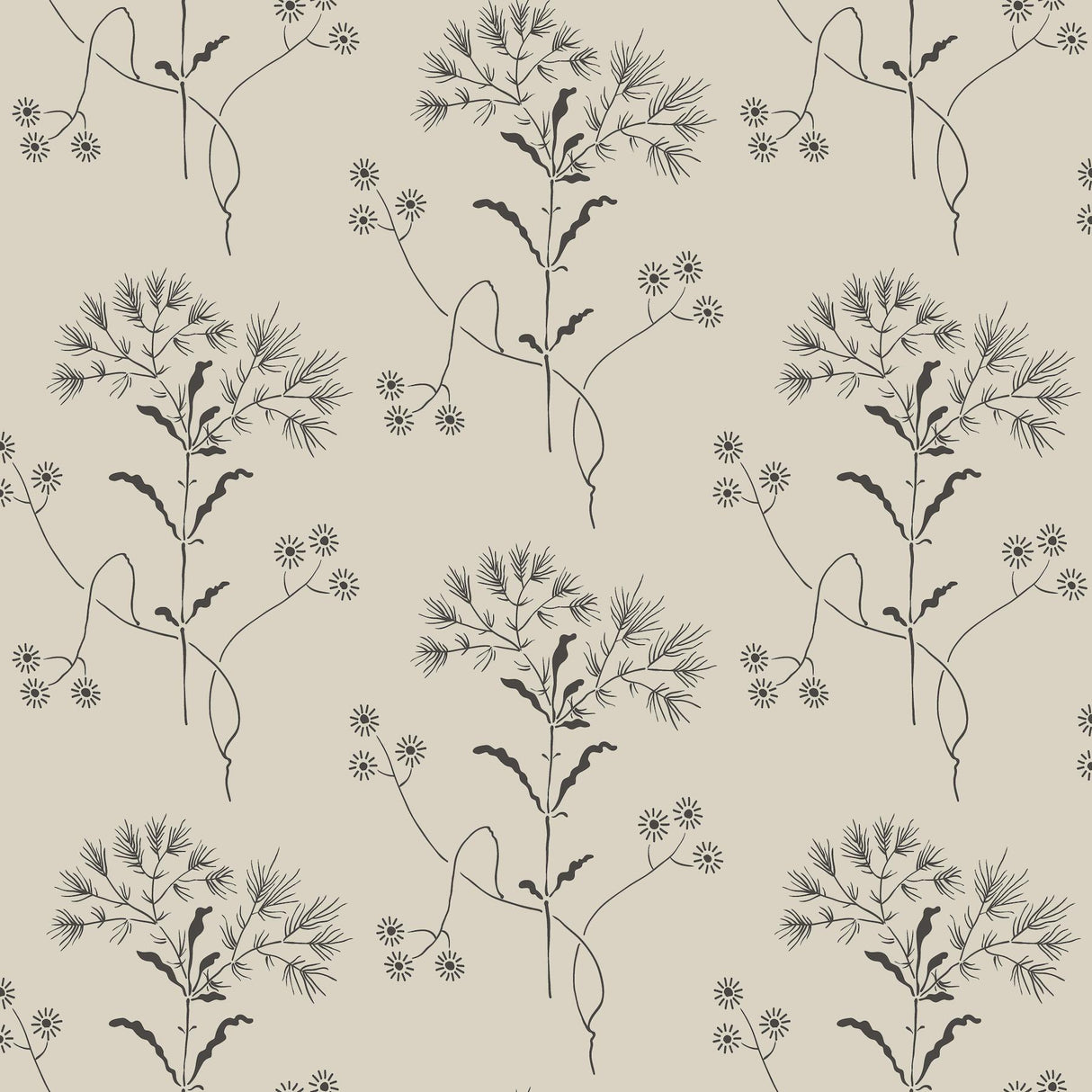 Magnolia Home Wildflower White/Gatherings (Taupe) Wallpaper