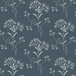 Magnolia Home Wildflower White on Navy Wallpaper