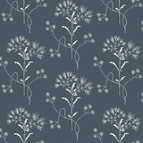 Magnolia Home Wildflower White on Navy Wallpaper